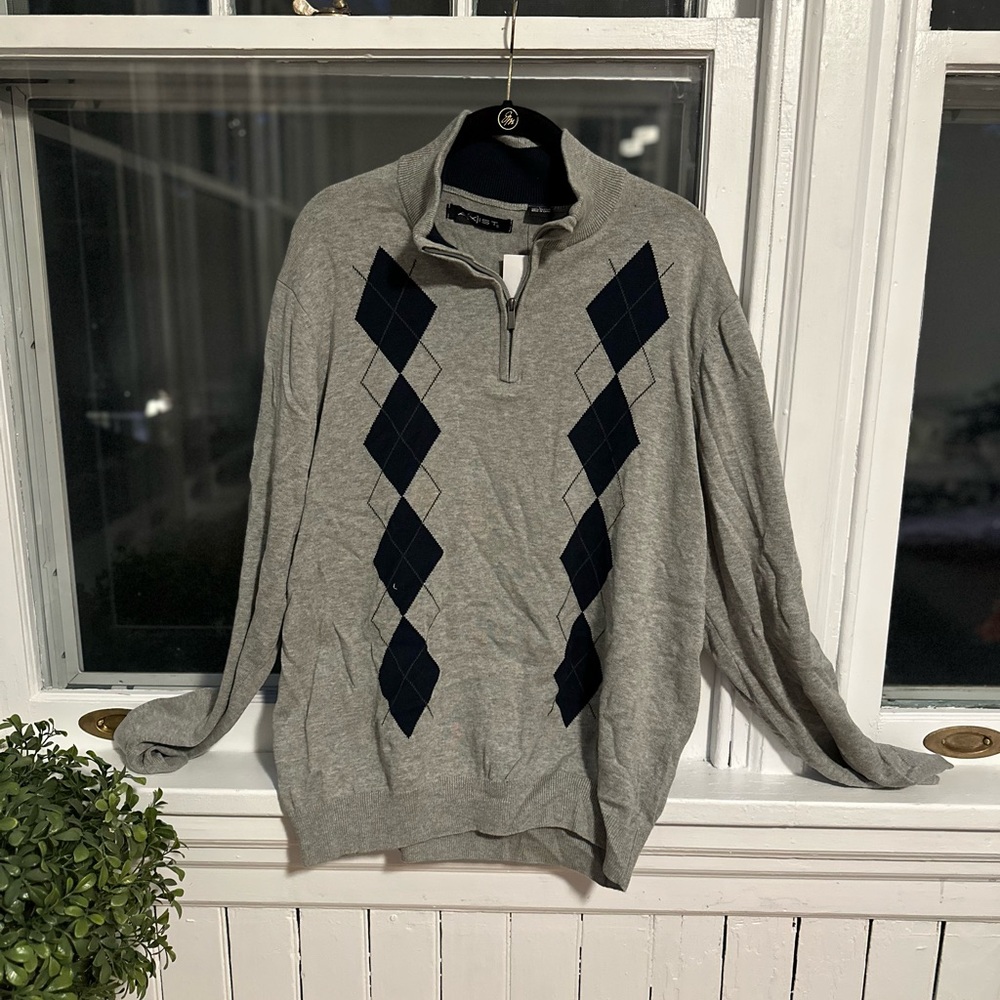 Argyle sweater quarter zip